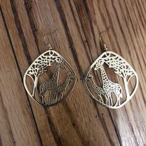 Gold giraffe earrings